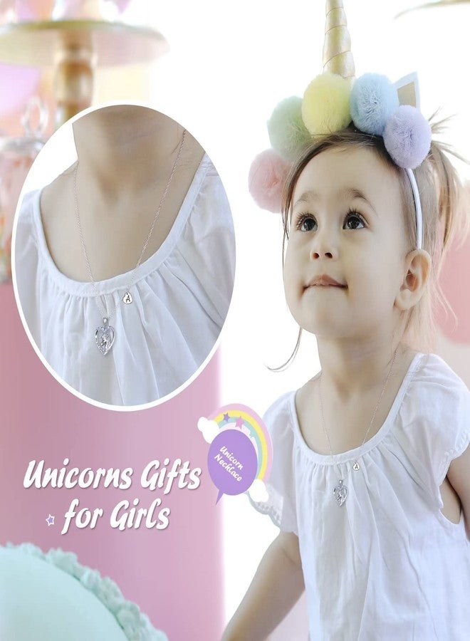 Hidepoo قلادة يونيكورن من هيديبو - قلادة فضية مرصعة بقلب من الزركونيا المكعبة - هدية مثالية لأعياد الميلاد - Image 2